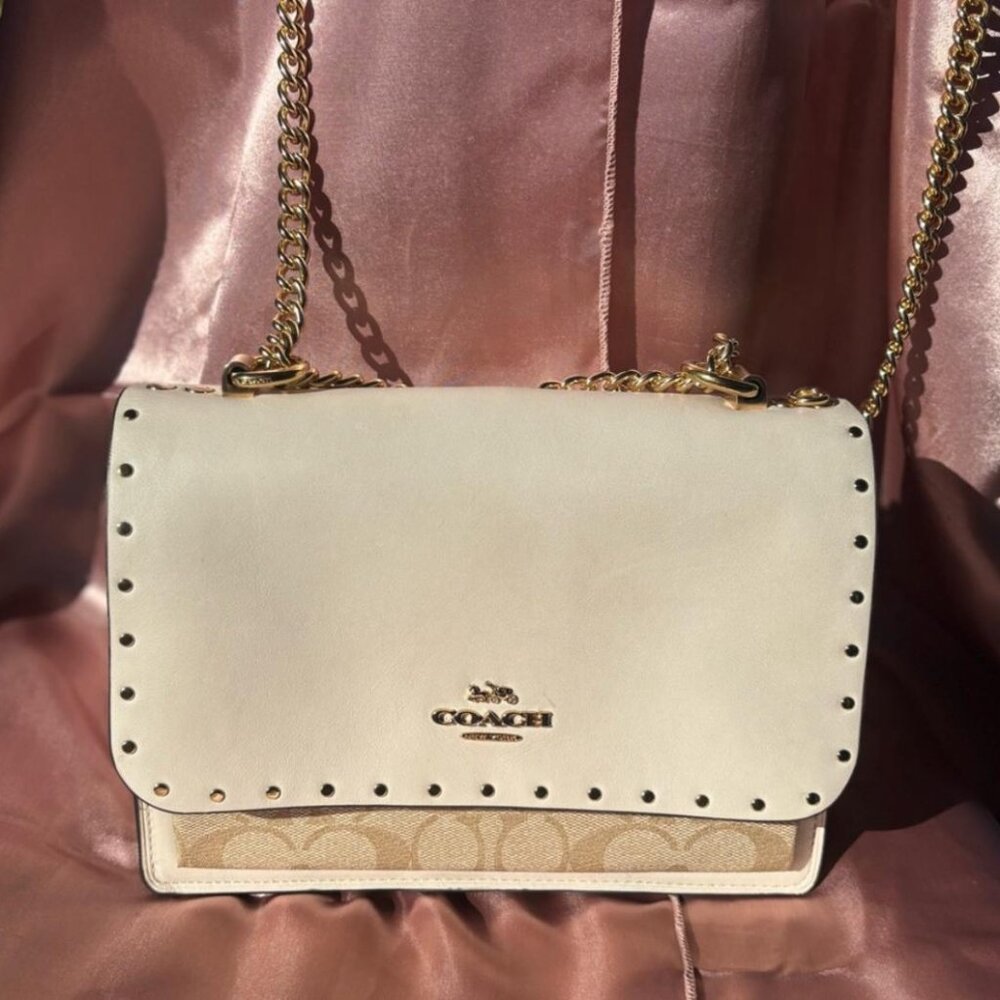 Coach Klare Crossbody bag in Signature Canvas with Rivets